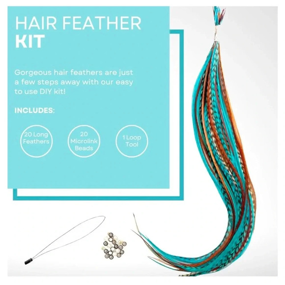 Hair Feather Extension Kit - Includes Feathers, Tools, and Accessories - Picture 13 of 16